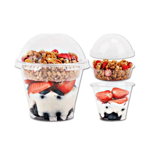 Tazas personalizadas del postre del yogur del helado de la torta del ANIMAL DOM&Eacute;STICO del logotipo con las tapas transparentes