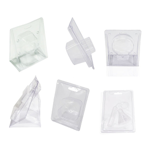 Envase tipo blister de pl&aacute;stico con tapa abatible